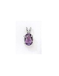 14kt Yellow Gold Oval Amethyst Pendant