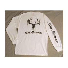 Size Matters Whitetail Deer-Adult/Youth 100% Pre-shrunk Long Sleeved Shirts-White/Black