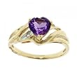 Heart Amethyst Ring Crafted in Solid Yellow Gold Ladies Size 7
