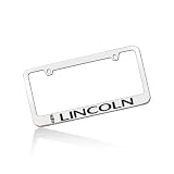 Sale Season Lincoln Logo Block Lettering Chrome License Plate Frame with 2 free caps