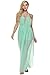 Zeagoo Womens Summer Beachwear Chiffon Halter Long Maix Beach Vacation Dress, Light Blue, One Size