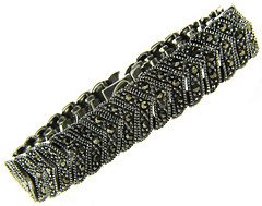 Sterling Silver Marcasite “V” Bracelet