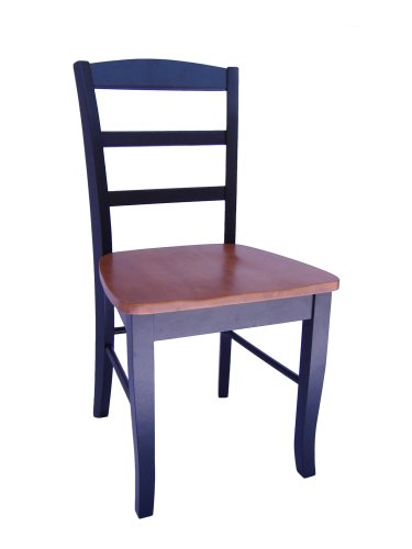 International Concepts C57-2P Pair of Madrid LadderBack Chairs, Black/Cherry