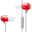 Radius RK-CA511R Atomic Bass Aluminum Earphones with In-Line Microphone for iPhone (Red)