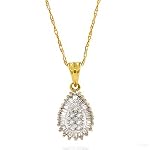 10K Yellow Gold 0.25ctw. Diamond Pendant & 18