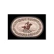 Western Horse and Rider Home Decor Block Oval Jute Rug