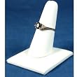 White Leather Square Base Ring Finger Jewelry Holder Showcase Display Stand