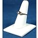 White Leather Square Base Ring Finger Jewelry Holder Showcase Display Stand