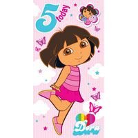 Dora The Explorer - Age 5 Birthday Card & Badge - 5th