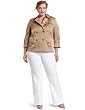 AK Anne Klein Womens Plus-size Luster Cloth Cropped Trench Coat