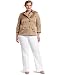 AK Anne Klein Women's Plus-size Luster Cloth Cropped Trench Coat