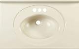 Imperial Marble S2519SPI Recessed Center Oval Bowl Vanity Top 25x19 - Solid Biscuit