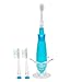 Lovely Dolphin Design Kids Sonic Electric Toothbrush with Musical LED Light, 2m Timer and 30s Reminder Features, Replaceable 2 Extra Heads.(Sky blue)