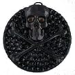 Gasoline Glamour Jet Black Skull & Crossbones Black Plain Rhinestone Medallion