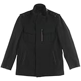 Cole Haan Mens Wool Leather Trim Coat