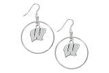 Wisconsin Badgers School Charm Round Earrings