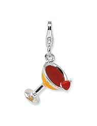 New Amore La Vita Sterling Silver 3-D Cocktail Charm with Lobster Clasp