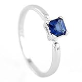 Silver Princess Cut September Sapphire Birthstone Child Ring