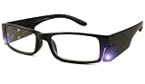 Black LED Lighted Reading Glasses (1.25)