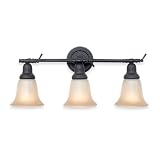 Royce Lighting RV700/3-23 Prescott Three-Light Vanity Oil Rubbed Bronze with Sepia Tinted Globes