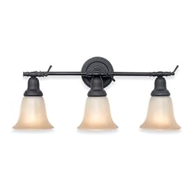 Royce Lighting RV70ES/3-23 Prescott Three-Light Vanity Oil Rubbed Bronze with Sepia Tinted Globes