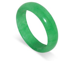 5 MM Green Jade Band Gemstone Ring