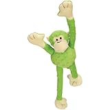 goDog Crazy Tugz Monkey Tough Plush Dog Toy with Chew Guard Technology, Lime, Large