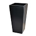 Fiberglass Planter - Edinburgh Style, Tall Column Planter, Matte Black Color, 8\