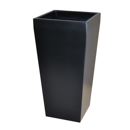 Fiberglass Planter - Edinburgh Style, Tall Column Planter, Matte Black Color, 30