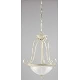 3 Light Pendant Fossil Stone Finish with Gold Hightlights and Frosted White Alabaster Glass - Interior