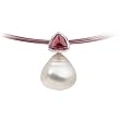 14K White Gold Paspaley South Sea Cultured Pearl and Rhodolite Garnet Pendant - 11.00mm