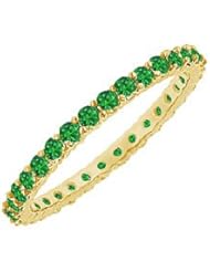 Emerald Eternity Bangle 14K Yellow Gold - 6.00 CT TGW