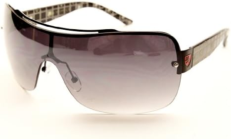 A150 Turbo Aviator Pilot Vintage Retro Rimless Sunglasses (black-red logo, uv400)