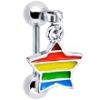 Rainbow Star Dangle Eyebrow Ring