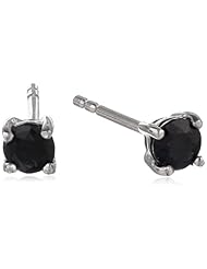 Sterling Silver 4mm Round Sapphire Earrings