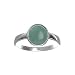  : STERLING SILVER GREEN ADVENTURINE CABACHON ROUND RING