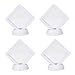 lasenersm 4 Pieces Coin 3D Display Stand Box Set Diamond Square Medallion Challenge Coin Chip Display Stand Holder 3D Floating Frame Display Stand Box for Coins Medallions Jewelry 3.54