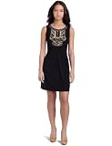 Jump Junior's Ity Sleeveless Beaded Applique Neck Dress,Black,Small