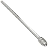 PFERD Oval Carbide Bur, Long-Length, Uncoated (Bright) Finish, Double Cut, Radius End, 1/4" Shank, 1/4" Head Diameter, 3/8" Head Length (SE-1 L6)