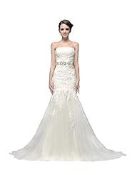 Satin/Tulle Lace Wrap  Mermaid Wedding Dress  with a Watteau Train  With Rhinestones and a Sash 