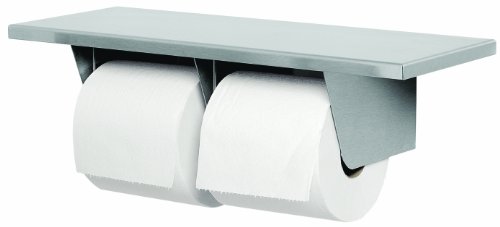 Bradley 5263-000000 Gauge Stainless Steel Toilet Tissue Dispenser with Shelf, 16
