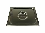 IMAGE OF Paderno World Cuisine 12 3/4 inches by 6 1/4 inches Stainless-steel Standard Lid for Hotel Pan - 1/4