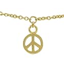 Belly Chain 14k Gold Plated with Peace Sign Charm