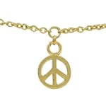 Belly Chain 14k Gold Plated with Peace Sign Charm