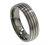 Titanium Ring with Sterling Silver Inlay three line silver inlay and comfort fit Titanium Ring with Sterling Silver Inlay three line silver inlay and comfort fit