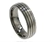 Titanium Ring with Sterling Silver Inlay three line silver inlay and comfort fit