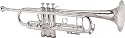 King 2055 Silver Flair Series Bb Trumpet, Silver Thumb Trigger