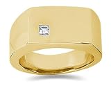 0.14 CTW Men's Diamond Ring in 18K Yellow Gold