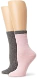 Anne Klein Womens 2-Pack Tipped Cashmere Crew Socks