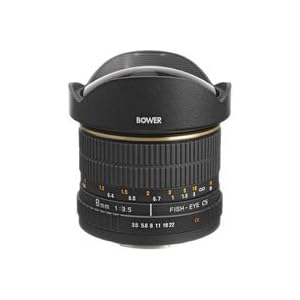 Bower 8mm f 3.5 Fisheye Manual Focus Lens for Sony Minolta Maxxum APS-C Autofocus Cameras by